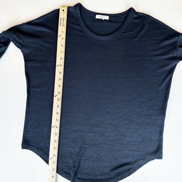 Rag & Bone Jean Hudson Long Sleeve Tee Heathered Navy Black Knit Small - Picture 8 of 9